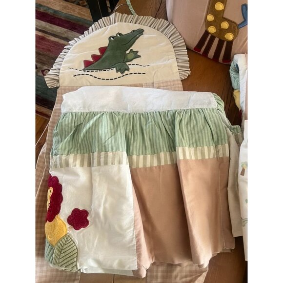 Vtg Tiddlewinks Safari Friends 5 Pc Crib Set Giraffe Lion Monkey Gator Elephant - Picture 4 of 8